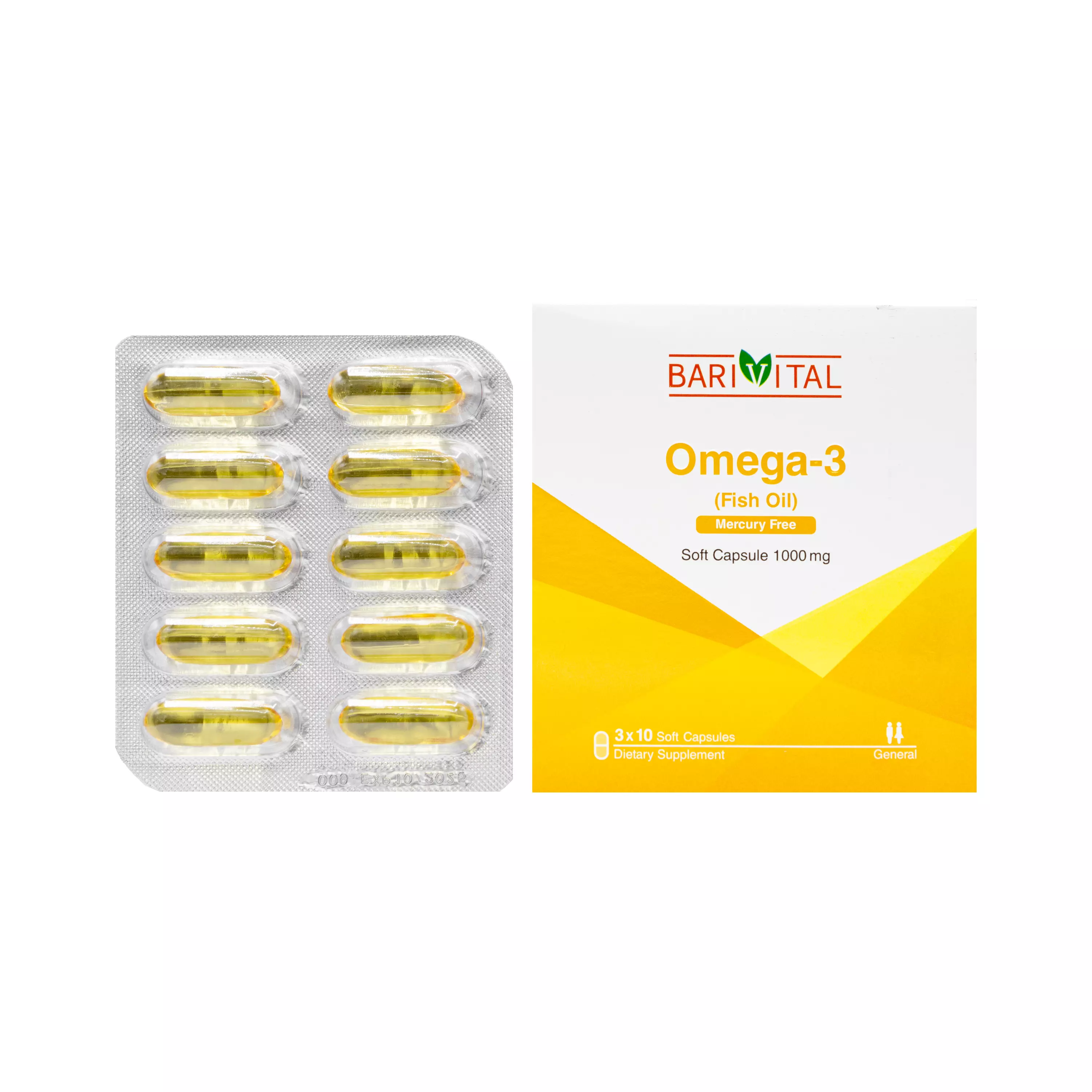 کپسول نرم امگا 3 روغن ماهی باریویتال 30 عددی باریج